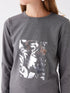 LC Waikiki Crew Neck Printed Long Sleeve Women's T-shirt